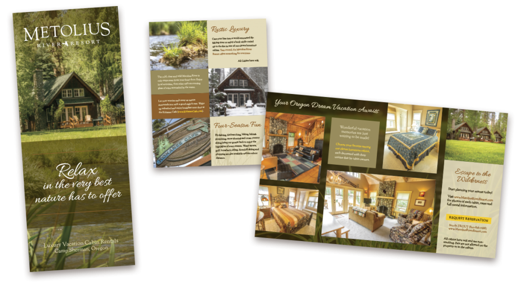 Brochures for travel, hospitality and vacation rentals