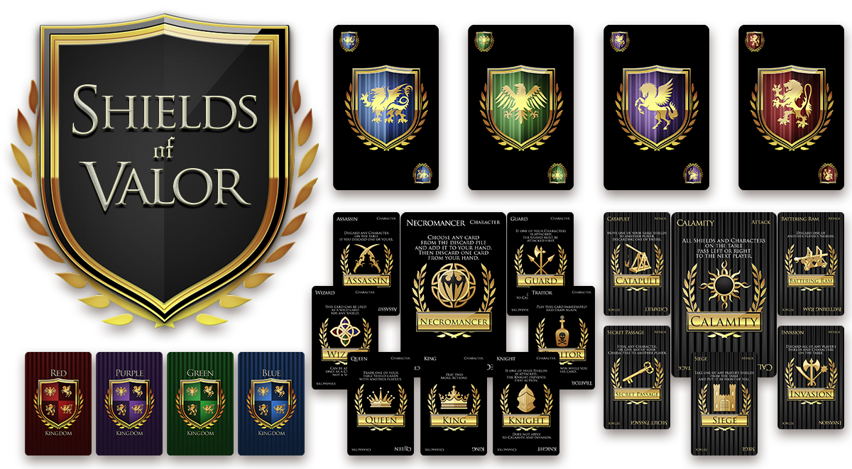 Shields of Valor - Graphic design for board games in Portland, Oregon