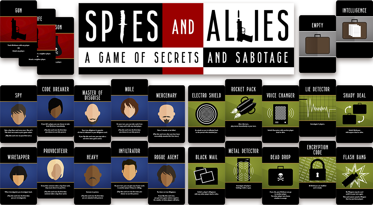 Spies and Allies - Card game graphic design for Game Crafter
